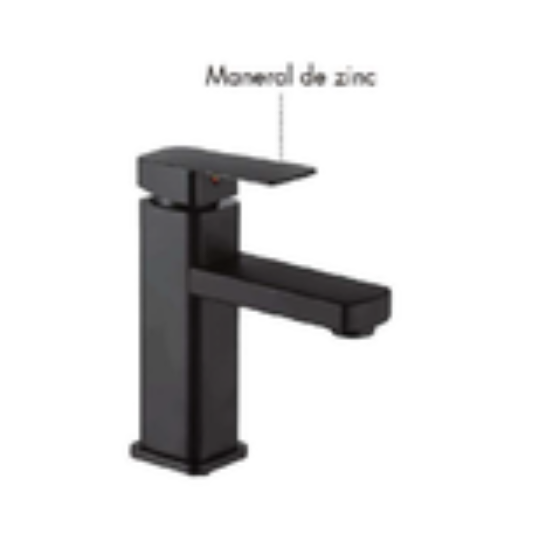 MONOMANDO PARA LAVABO NEGRO MATE 17CM (FLUJO FIJO) 1/10