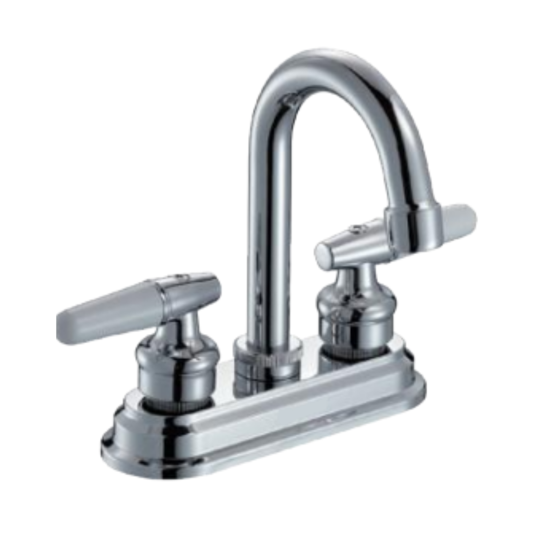 MEZCLADORA LAVABO 4" CUERPO Y CARTUCHO DE PLÁSTICO, CUELLO INOX. 19 x 280mm 16CM 1/20