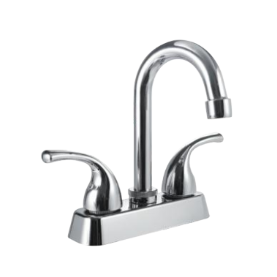 MEZCLADORA LAVABO 4" CUERPO Y CARTUCHO DE PLÁSTICO, CUELLO INOX. 19 x 280mm 1/20