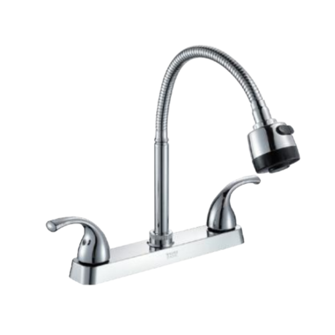 MEZCLADORA PARA FREGADERO 8" CROMADO, RIEGO O CHORRO 40CM 1/12