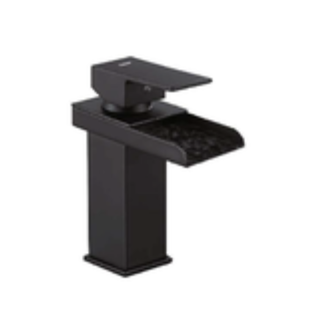 MONOMANDO P/LAVABO NEGRO ACERO INOX CUELLO RECTO 18CMS 6 A 1/10