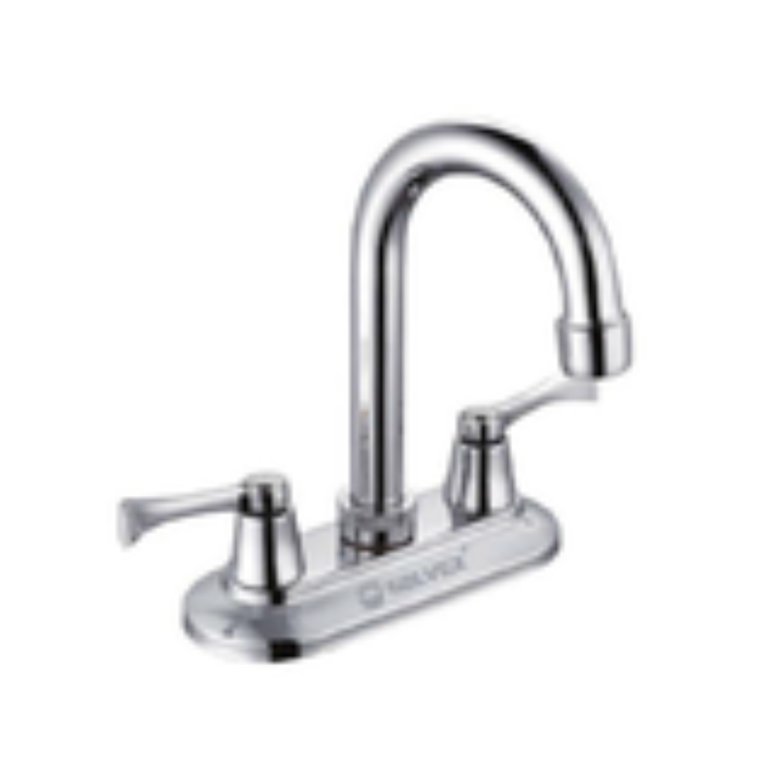 MEZCLADORA P/LAVABO 4" CROMADO LATON MANERAL PALANCA 12CMS 1/20