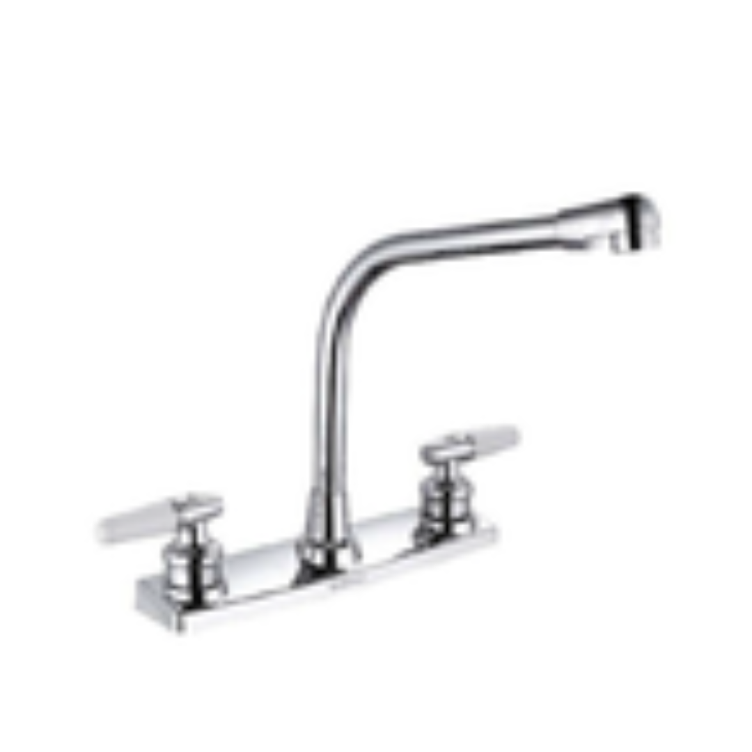 MEZCLADORA P/FREGADERO 8" CROMADO LATON Y AI MANERAL PALANCA 29CMS