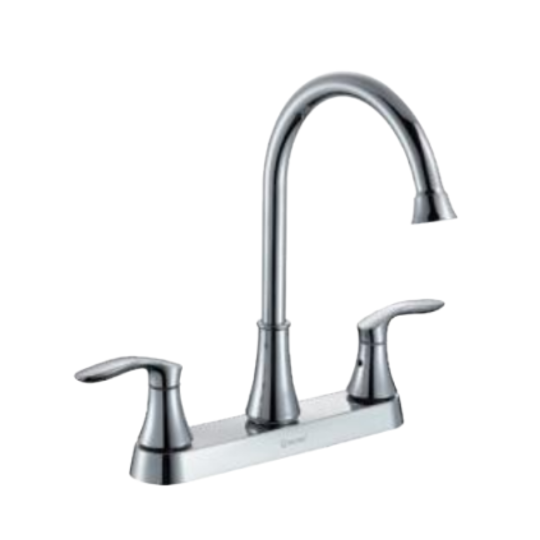 MEZCLADORA P/FREGADERO 8" CROMADO LATON Y AI MANERAL PALANCA PLANA 22CMS 1/12