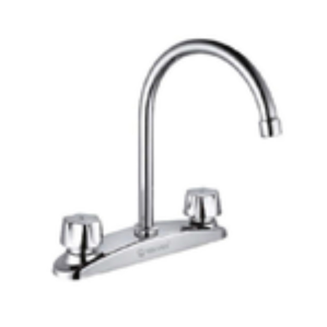 MEZCLADORA P/FREGADERO 8" SATINADO, CUERPO DE LATON Y AI MANERAL ZINC 22CMS 1/12