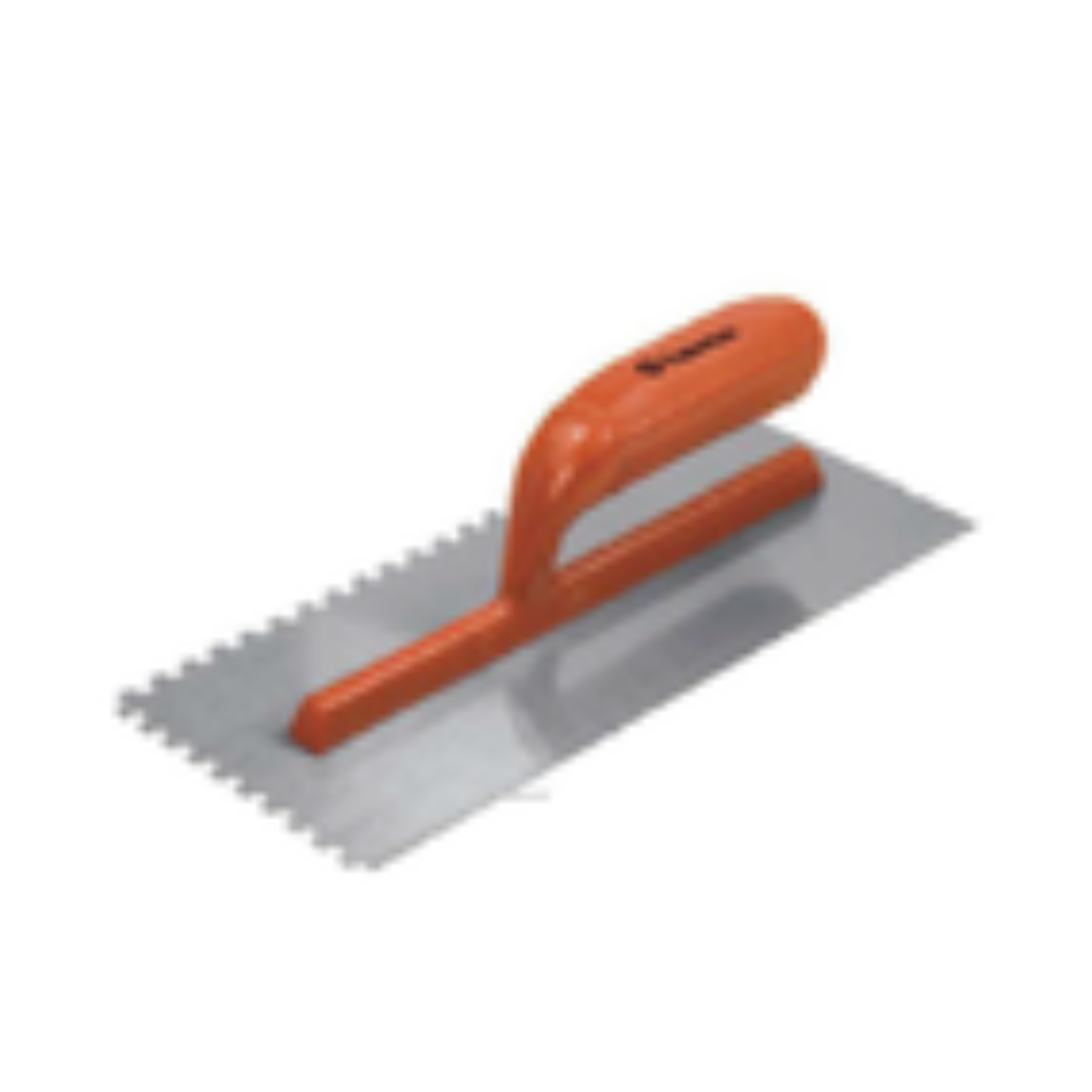 LLANA CANTO DENTADO CUADRADO CON MANGO DE PLÁSTICO 11" X 5"