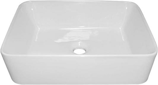 LUX SANY 8025C LAVABO RECTANGULAR CERÁMICO BLANCO SOBREPONER