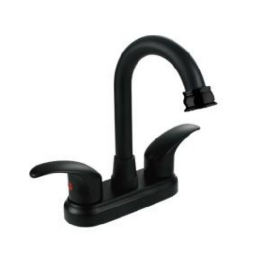 MEZCLADORA PARA LAVABO 4" NEGRO, CUERPO DE ZINC, 12.5CM