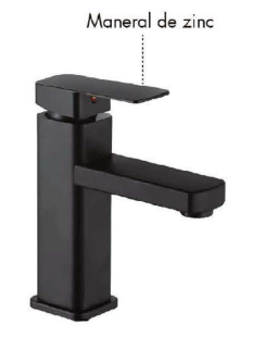 MONOMANDO PARA LAVABO NEGRO MATE 17CM (FLUJO FIJO)