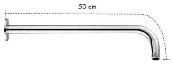 BRAZO Y CHAPETÓN, ACABADO CROMADO 50CM