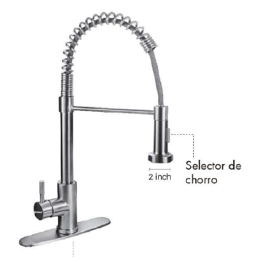 MONOMANDO P/FREGADERO ACERO INOX. EXTRAIBLE SATINADO