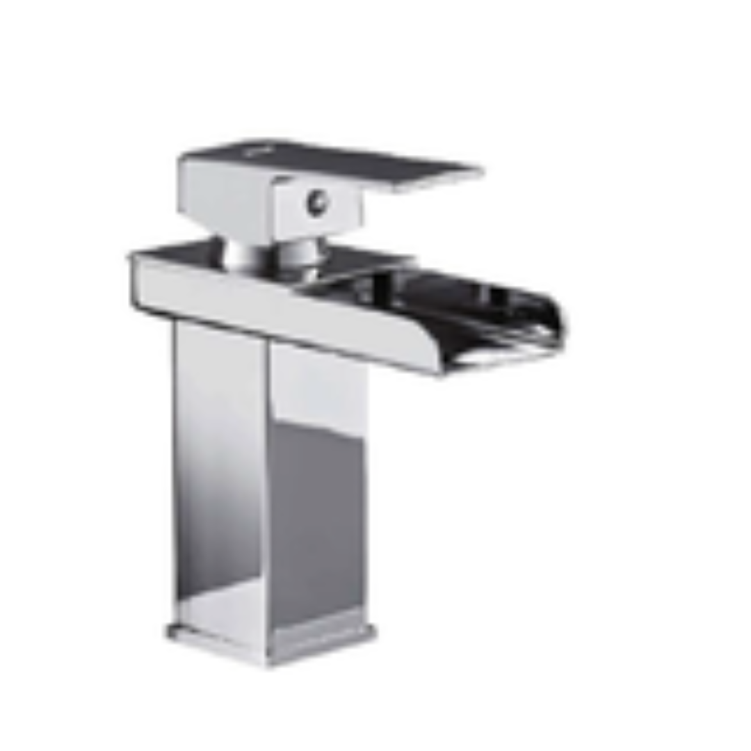 MONOMANDO P/LAVABO CROMADO ACERO INOX CUELLO RECTO 18CMS 6 A 1/10