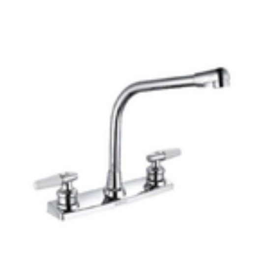 MEZCLADORA P/FREGADERO 8" CROMADO LATON Y AI MANERAL PALANCA 29CMS