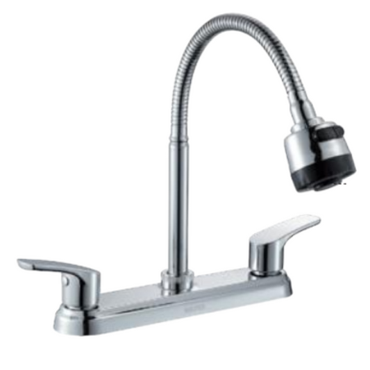 MEZCLADORA PARA FREGADERO 8" CROMADO, RIEGO O CHORRO 46CM 1/12