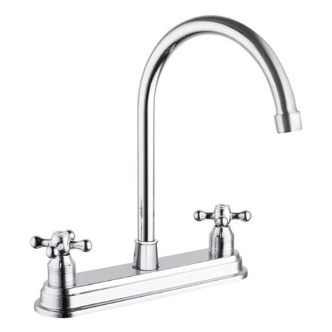 MEZCLADORA PARA FREGADERO 8" CROMADO, 22CM, MANERALES DE ZINC 1/12