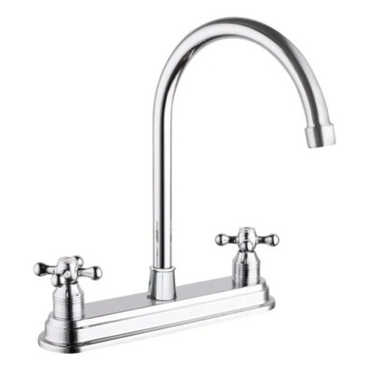 MEZCLADORA PARA FREGADERO 8" CROMADO, 22CM, MANERALES DE ZINC 1/12