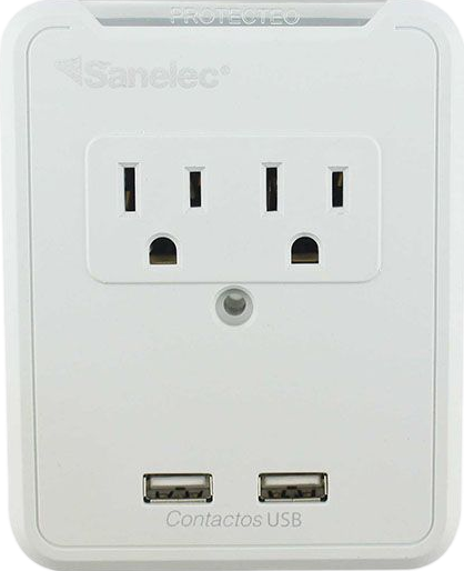 MULTICONTACTO DE PARED 2 CONTACTOS 2 USB