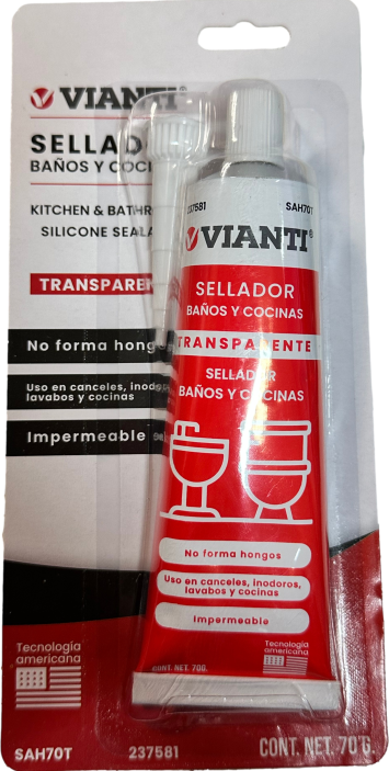 SILICON BAÑOS Y COCINAS BLISTER 70gr TRANSP